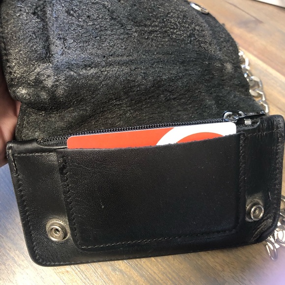 ‼️SOLD‼️Black Leather Wallet with Chain - Picture 6 of 8